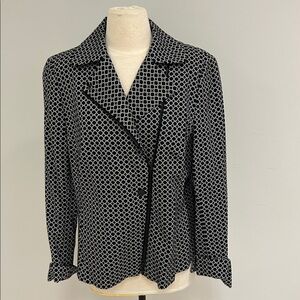 Akris Punto Black & Cream Circle Design Jacket, 12